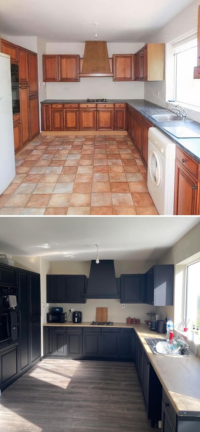 Kitchen before and after